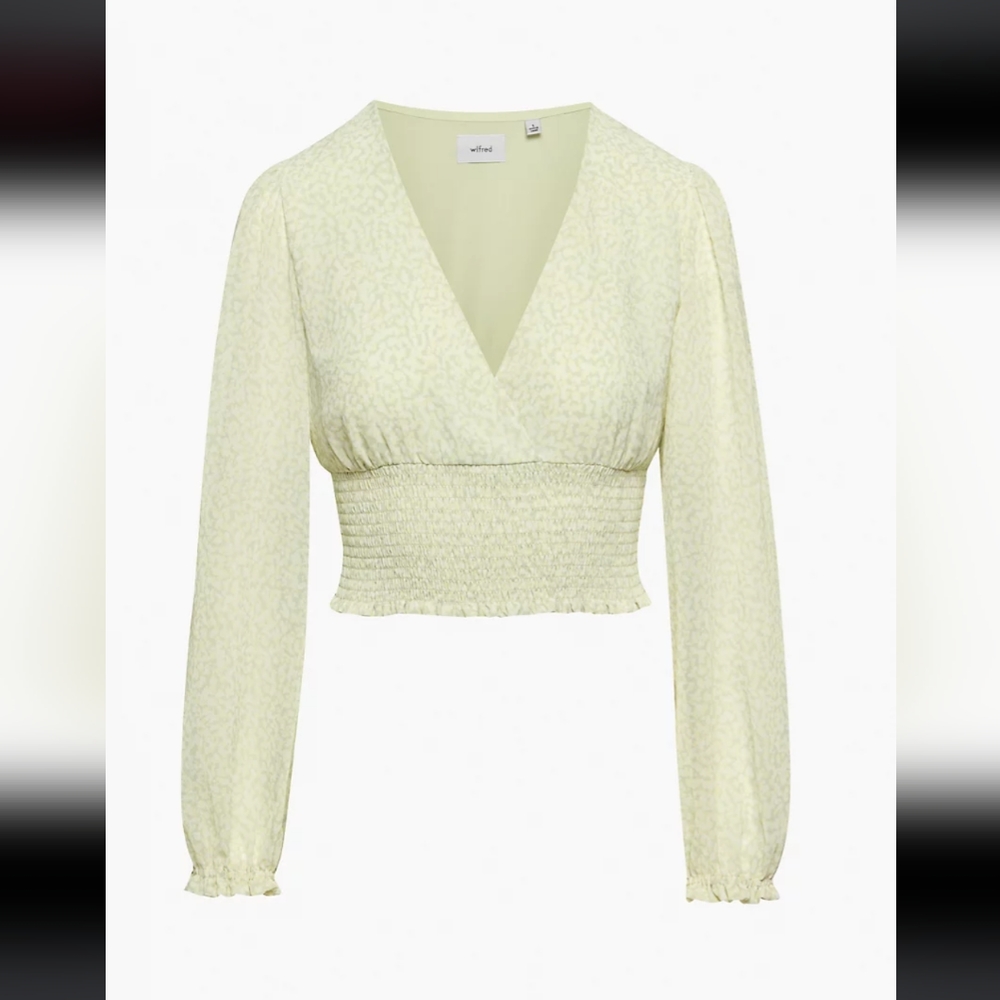 Smocked V-Neck Blouse